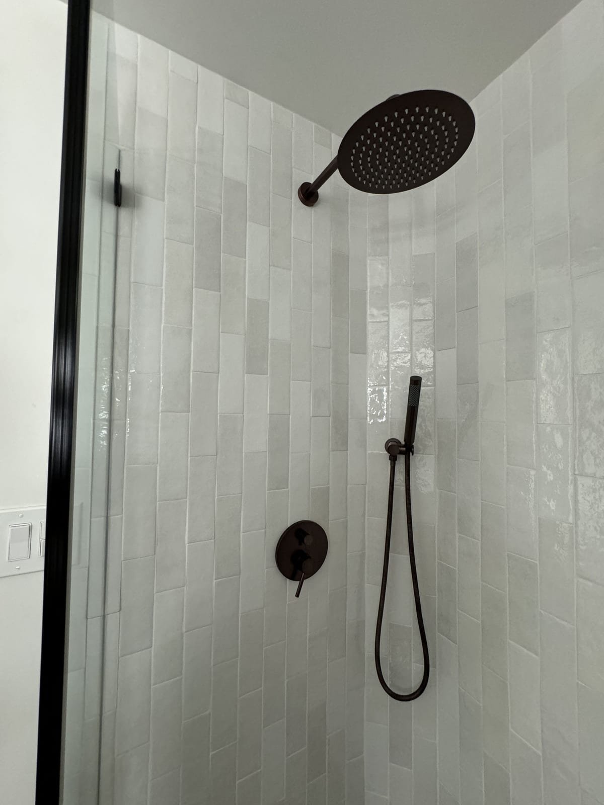 Shower tile and fixtures