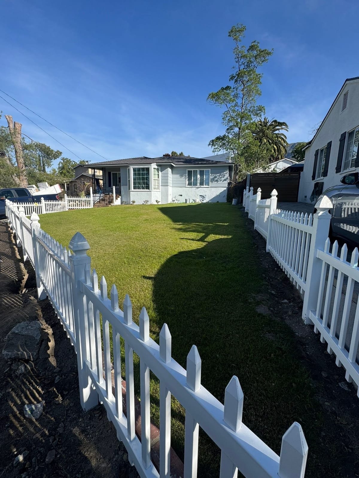 Finished exterior and fence